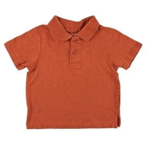 Place Short Sleeve Cotton Polo Shirt, Orange, 18 months